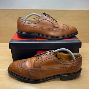 Vintage Iron Age Bostonian Leather Wingtip Brown Safety Shoes Goodyear Soles 9.5